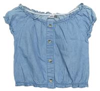Světlemodrá lehká riflová crop halenka Pep&Co