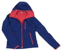 Tmavomdorá softshellová bunda s kapucí Decathlon