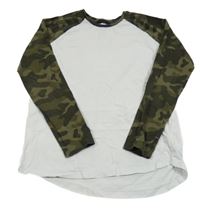 Bílo-khaki tričko s army rukávy George