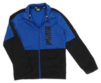 Tmavomodro-černá propínací sportovní mikina s logem Puma