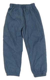 Modré rebrované cuff nohavice