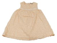 Svetloružová -biele šaty so srdiečkami