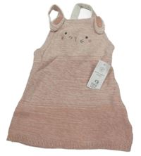 Nové - Svetloružové melírované pletené na traké šaty s ňufáčikom  F&F