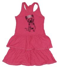 Fuchsiové šaty s psíkom