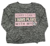 Čierny melírovaný ľahký sveter s nápismi C&A