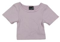 Lila rebrovaný športový crop top Ergeenomixx