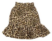 Béžovo-čierna sukňa s leopardím vzorom Name it