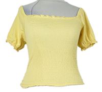 Dámská žlutá žabičková crop halenka New Look 