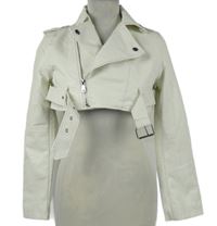 Dámský bílý koženkový crop křivák Shein 