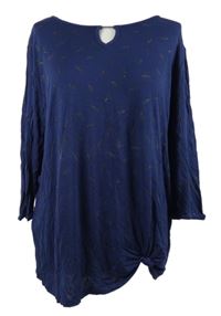 Dámské tmavomodré volné triko s peříčky Laura Torelli 