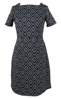 Dámské tmavomodro-bílé vzorované šaty Next 