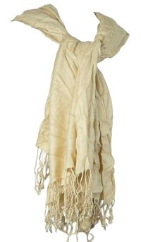 Dámska žltá šál s strapcemi