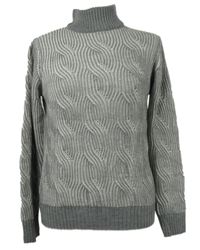 Dámský šedý vzorovaný svetr se stojáčkem Up2Fashion 