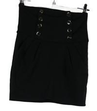 Dámská černá minisukně s gombíky 