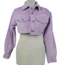 Dámská lila manšestrová crop bunda FB Sister 