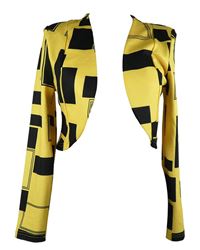 Dámské žluto-černé vzorované sakové bolerko Shein 