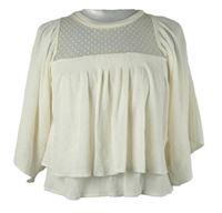 Dámská smetanová žebrovaná úpletová crop halenka Zara 