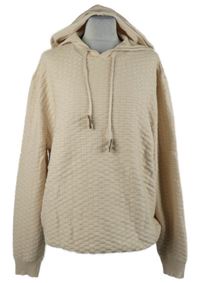 Pánský béžový vzorovaný svetr s kapucí 