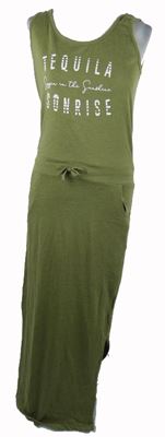 Dámské khaki midi šaty s nápisem 