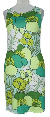 Dámske zeleno-limetkové kvetované šaty