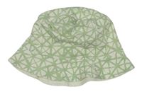 Bielo-zelený vzorovaný klobúk