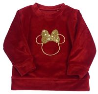 Červená plyšová mikina s Minnie George