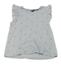 Modro-biele pruhované tričko so srdiečkami H&M