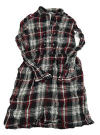 ČErno-bílo-červené kostkované šaty s hvězdičkami C&A