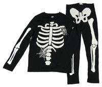 Čierne pyžama s kostlivcem F&F