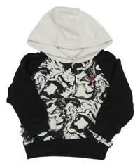 Čierno-biela mikina s kapucňou Next