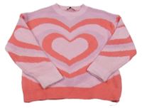 Fialovo-růžovo-červený svetr se srdíčkem George