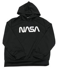 Čierna športová mikina s nápisom a kapucňou Shein