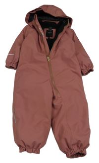Staroružová šušťáková zimná kombinéza s kapucňou Name it