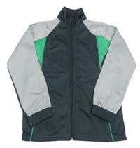 Tmavošedo-zeleno-sivá športová prepínaci mikina x-mail