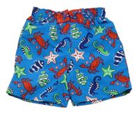 Nové - modré plážové kraťasy s obrázky Mothercare