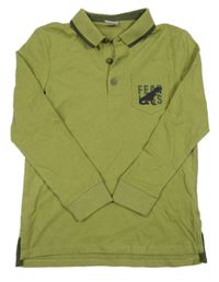 Khaki triko s límečkem a dinosaurem Little kids