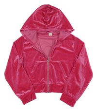 Fuchsiová prepínaci crop mikina s kapucňou Shein