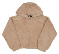 Ružová chlpatá crop mikina s kapucňou New Look