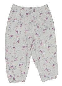 Bílé pyžamové kalhoty s kometami