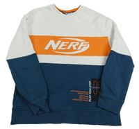 Bílo-oranžovo-petrolejová mikina - NERF C&A