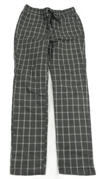 Tmavošedo-bílé kostkované slim kalhoty Denim Co.