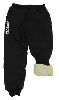 Černé cuff podšité tepláky s nápisem 