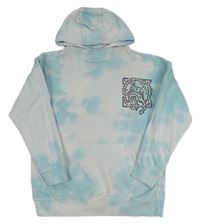 Modro-bílá mikina s potiskem a kapucí George