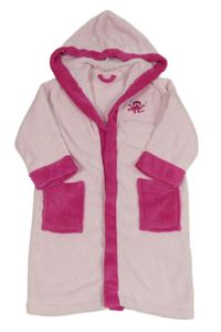 Světle-tmavorůžový chlupatý župan s kapucí Lupilu