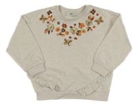 Svetlobéžová mikina s kvietkami C&A