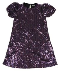 Černo-růžové lesklé šaty Next