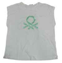 Bílé tričko s flitry Benetton