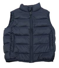 Tmavomodrá šusťáková zateplená vesta Mango