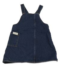 Tmavomodré rifľové na traké šaty s vreckom