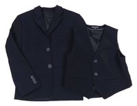 2set - Černé společenské sako + vesta 